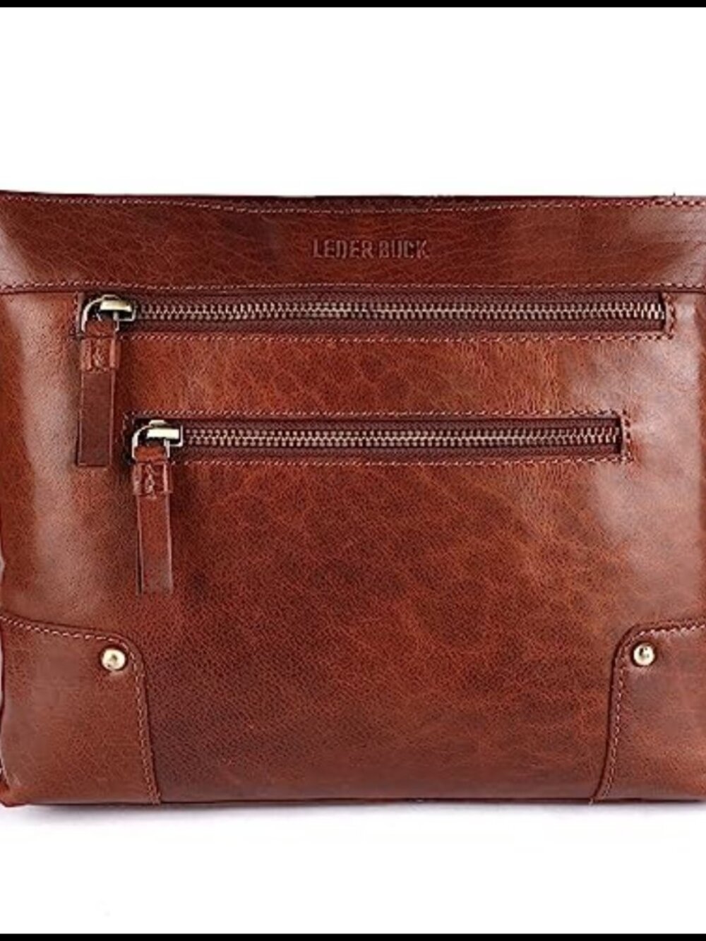 Soft Real Leather Womens Crossbody Bag Triple Zip Sling Shoulder Purse